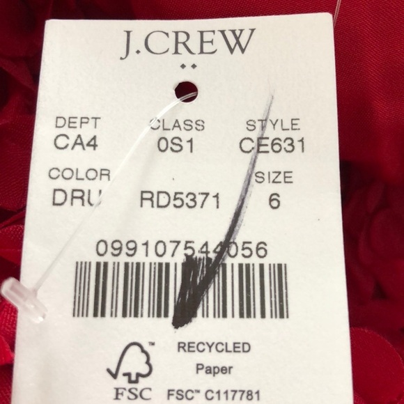 J. Crew Rosette Dress 3D Flower Petal Sleeveless Mini Sheath Deep Ruby Red NWT 6 - Picture 5 of 9